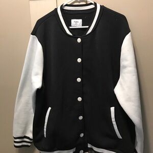 Rue21 Classic Black and White Varsity Jacket 2XL